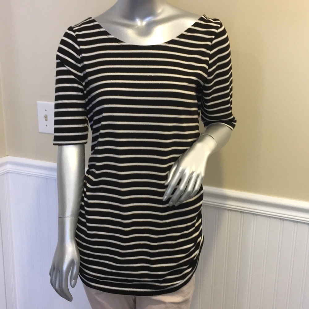 Isabel Maternity striped ruched tee-shirt top